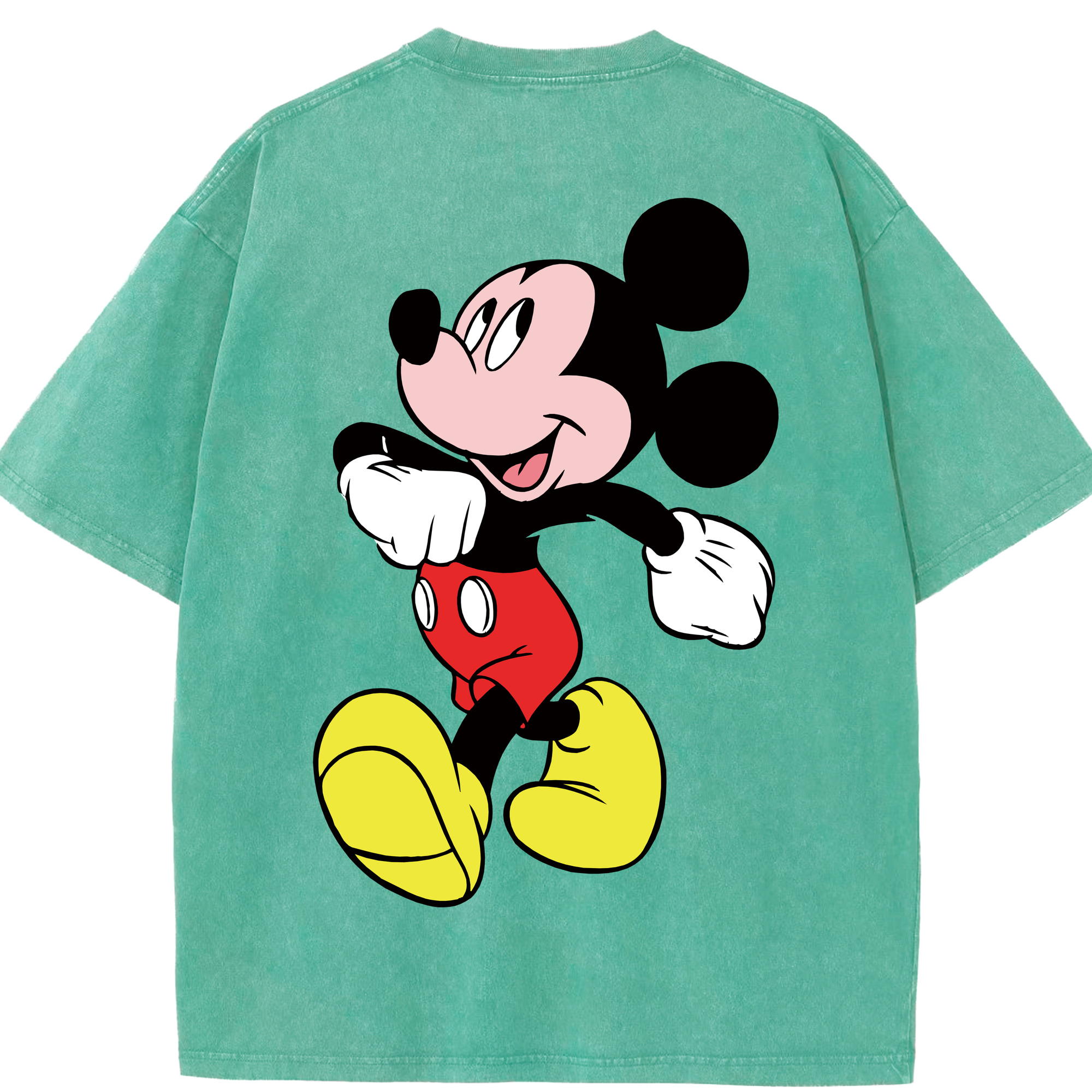 （画像用） ミッキーマウス Mickey Mouse 綿100% ヴィンテージ風 半袖Tシャツ（背面プリント）